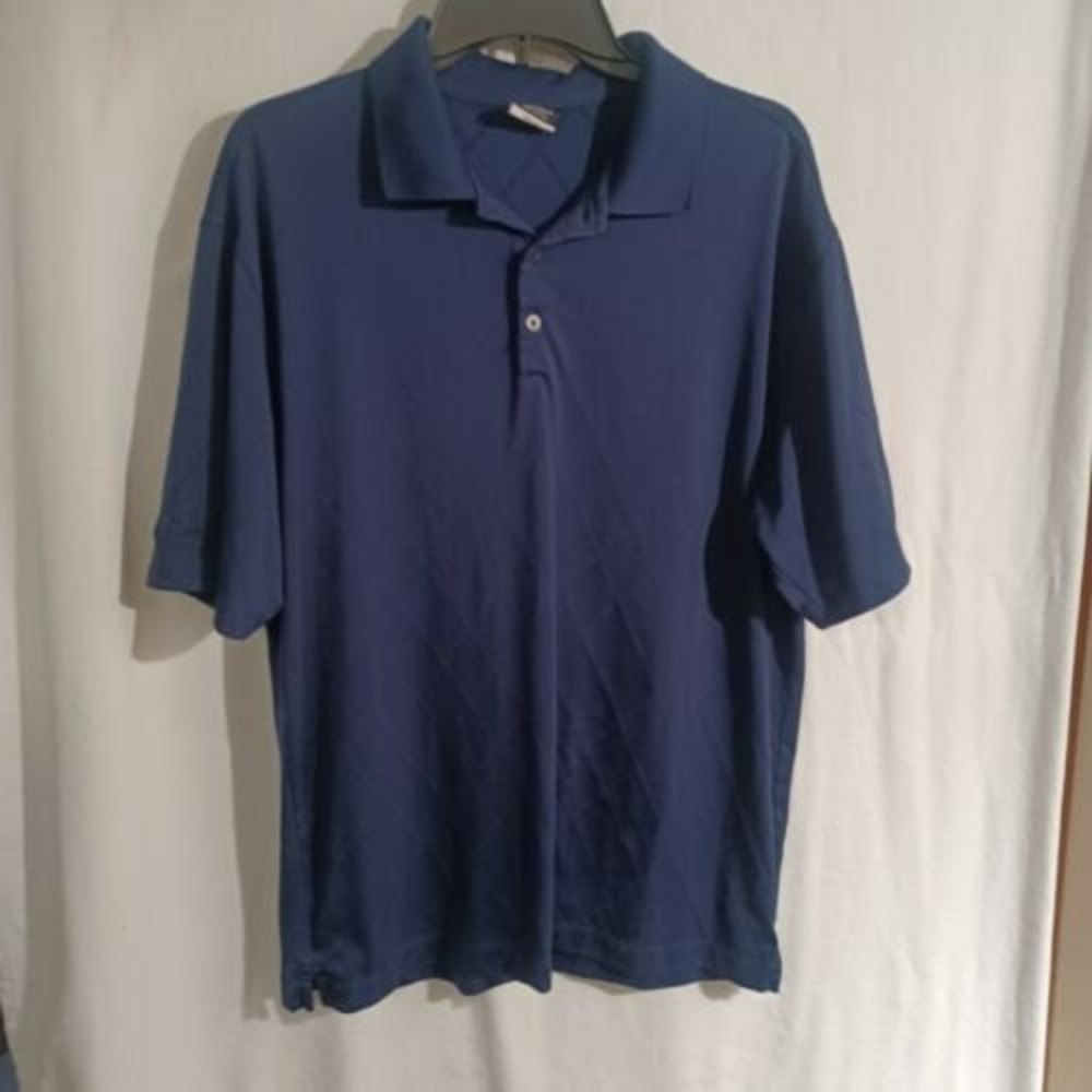Nike Golf Polo Shirt Adult Large Navy Golf Golfing Swoosh Lightweight Mens
